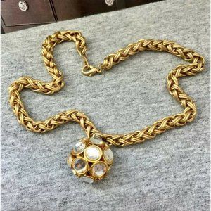 Disco Ball necklace vintage Crystal pendant